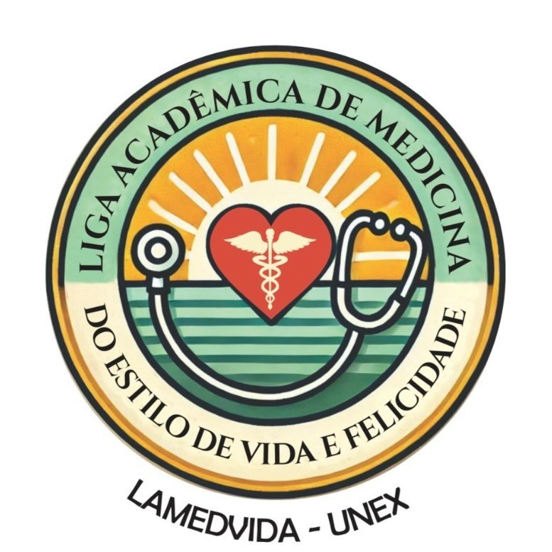 Brasão da LAMEDVIDA: anel com traçado de eletrocardiograma e sol
